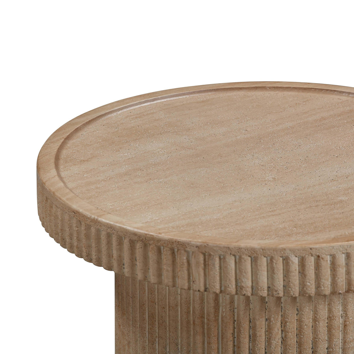 Darcy Faux Travertine Concrete Side Table | BeBoldFurniture