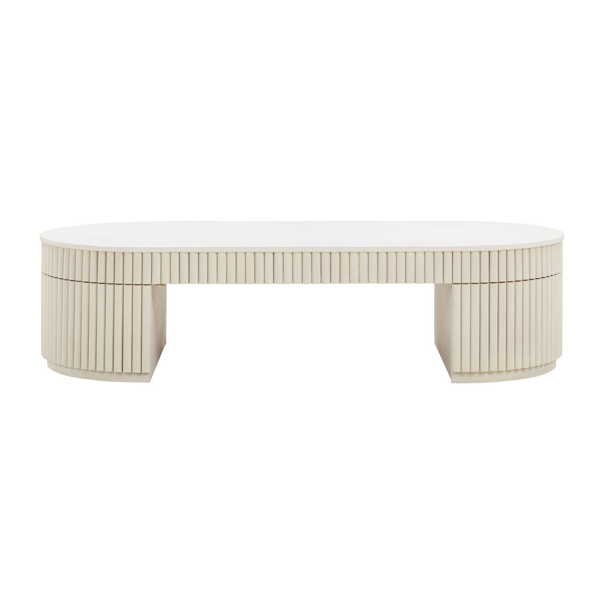 Bella Cream Oval Coffee Table In Houston | BeBoldFurniture 