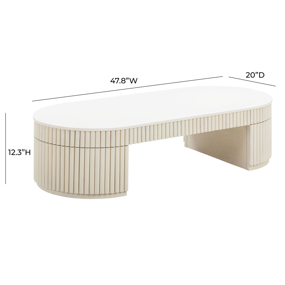 Bella Cream Oval Coffee Table In Houston | BeBoldFurniture 