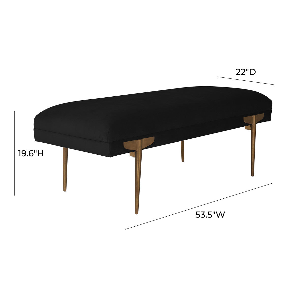 Brno Black Velvet Bench | BeBoldFurniture