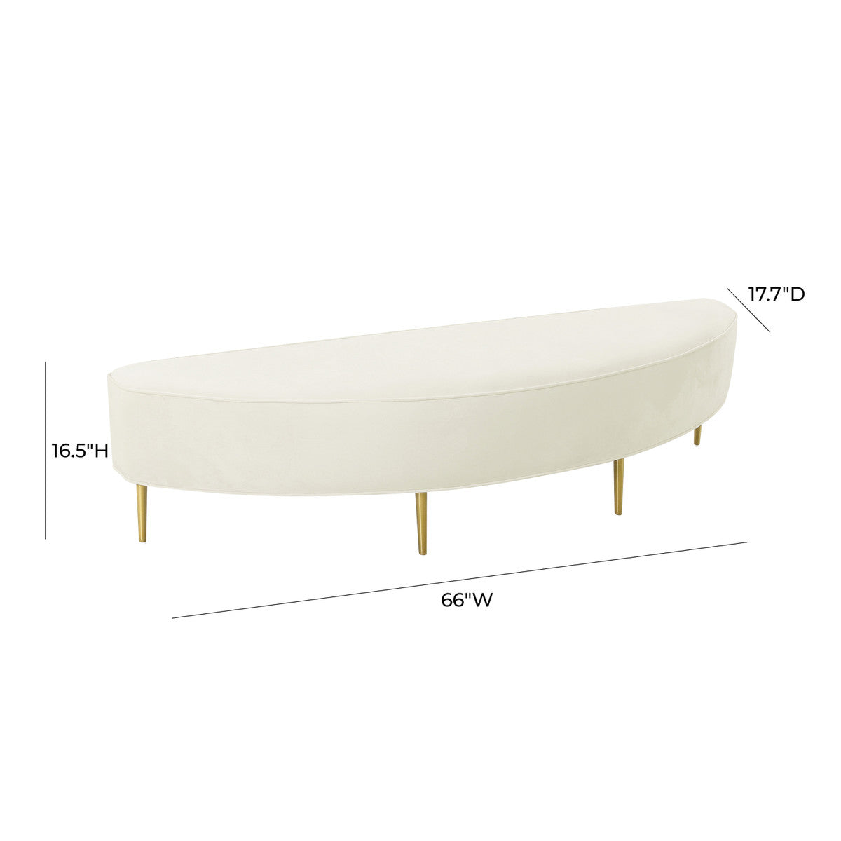 Bianca Cream Velvet Queen Bench | BeBoldFurniture