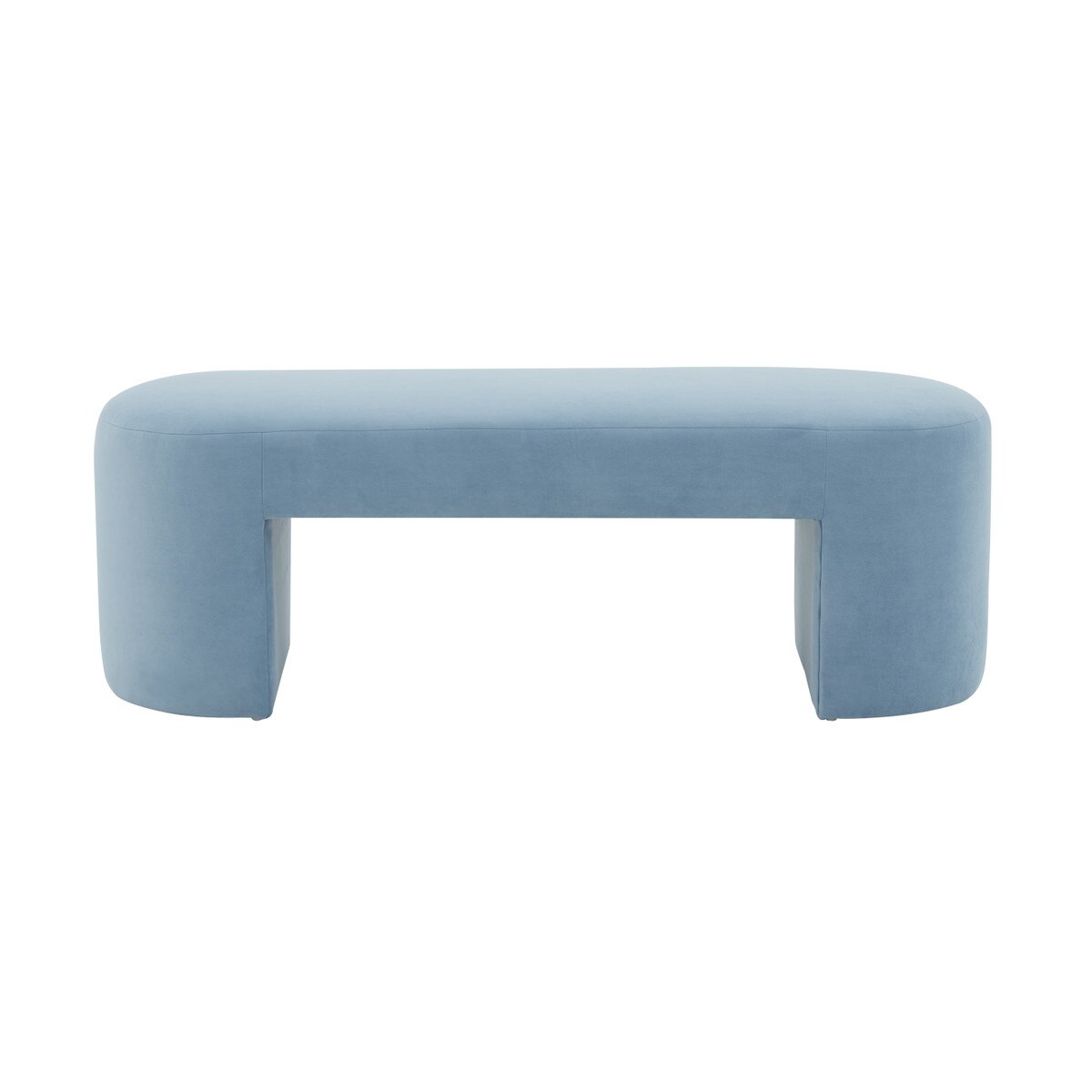 Elena Light Blue Velvet Bench | BeBoldFurniture