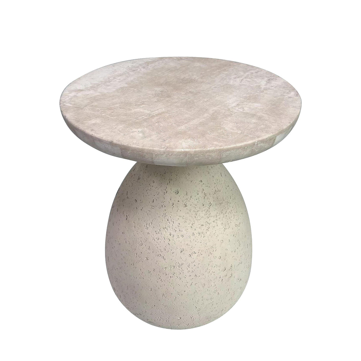 Gina Cream Travertine Side Table | BeBoldFurniture