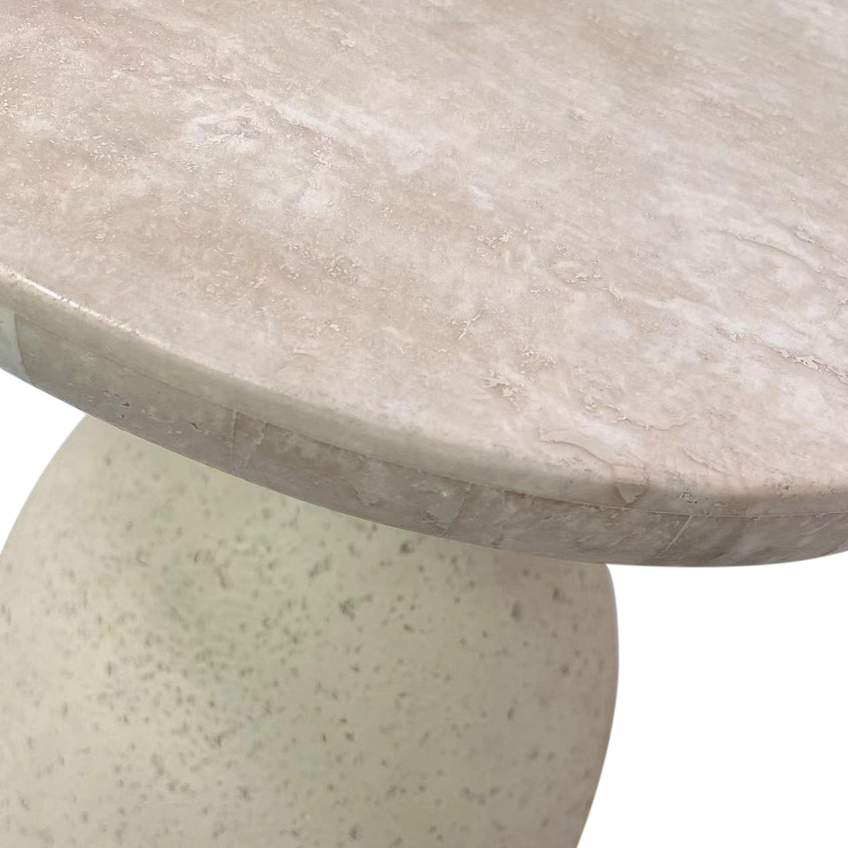 Gina Cream Travertine Side Table | BeBoldFurniture