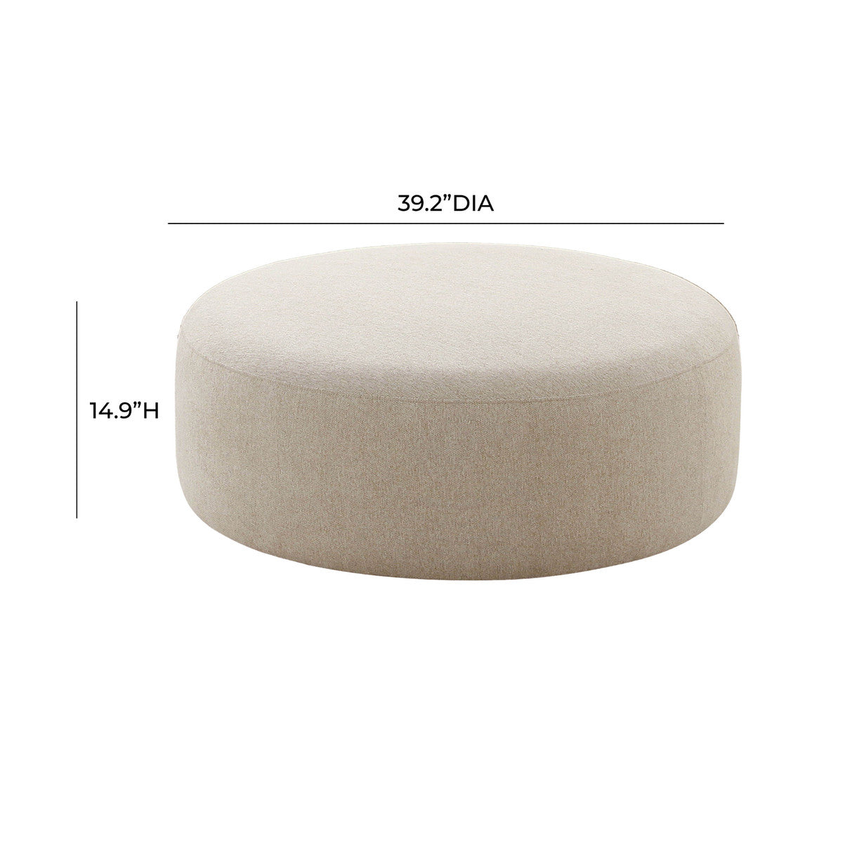 Broohah Beige Linen Ottoman | BeBoldFurniture