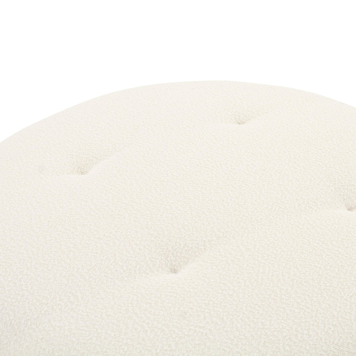 Fickle Cream Boucle Swivel Ottoman | BeBoldFurniture