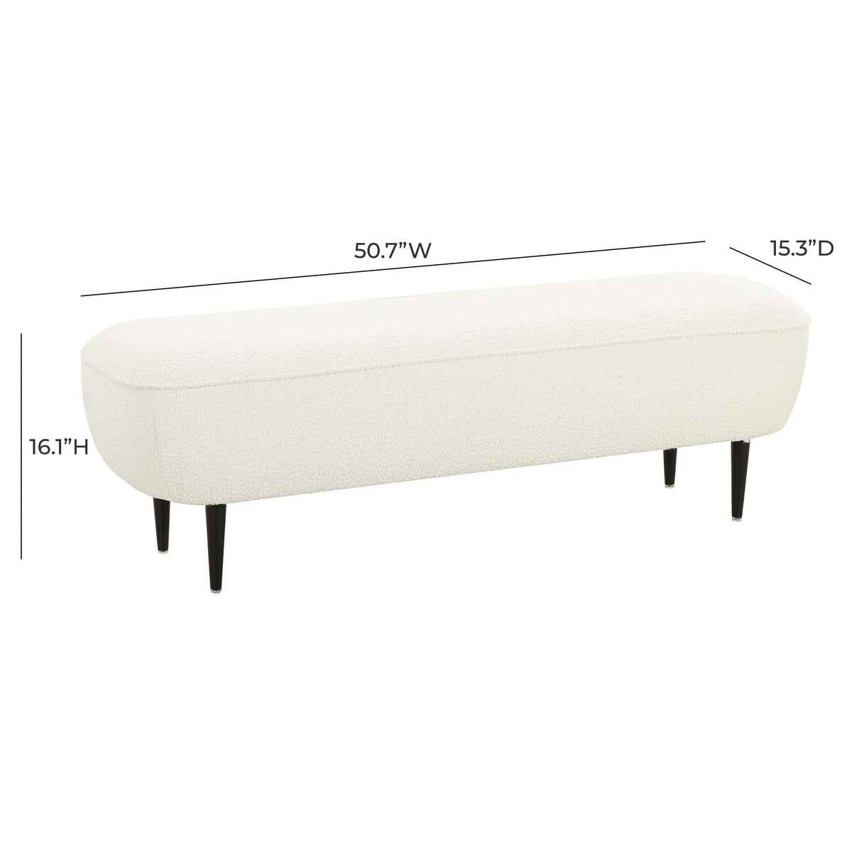 Denise Cream Boucle Bench | BeBoldFurniture