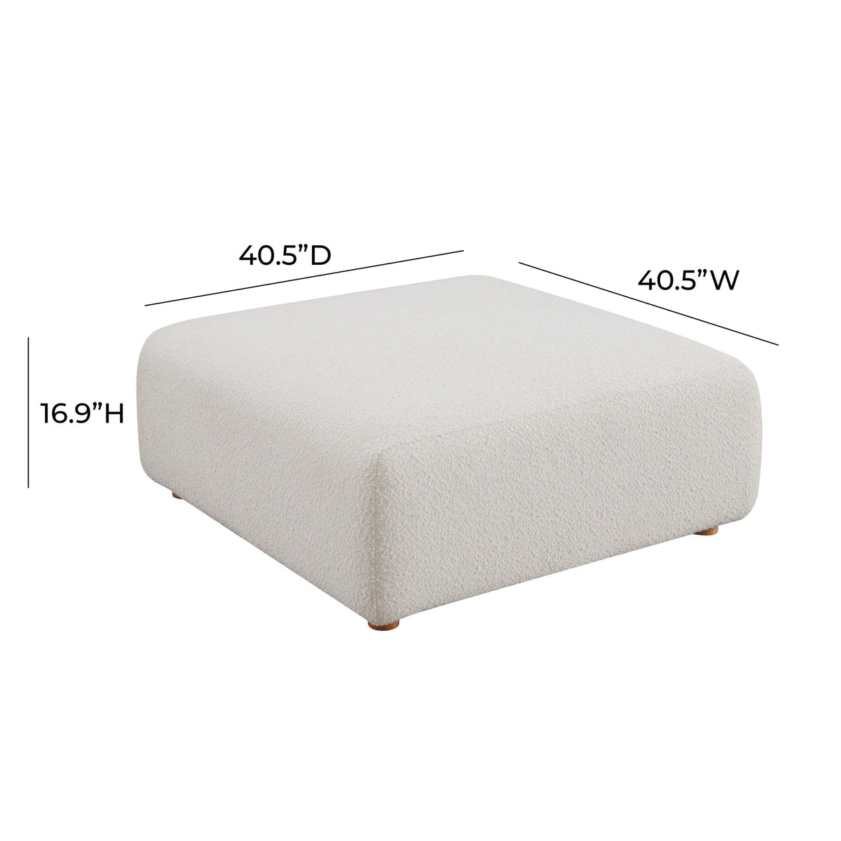 Hangover Cream Boucle Ottoman | BeBoldFurniture