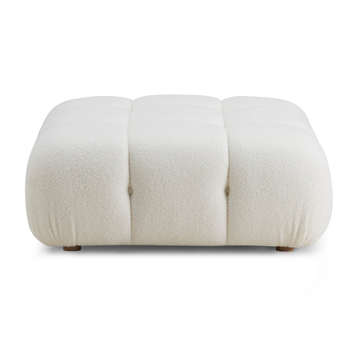 Calliope Cream Vegan Shearling Modular Ottoman | BeBoldFurniture