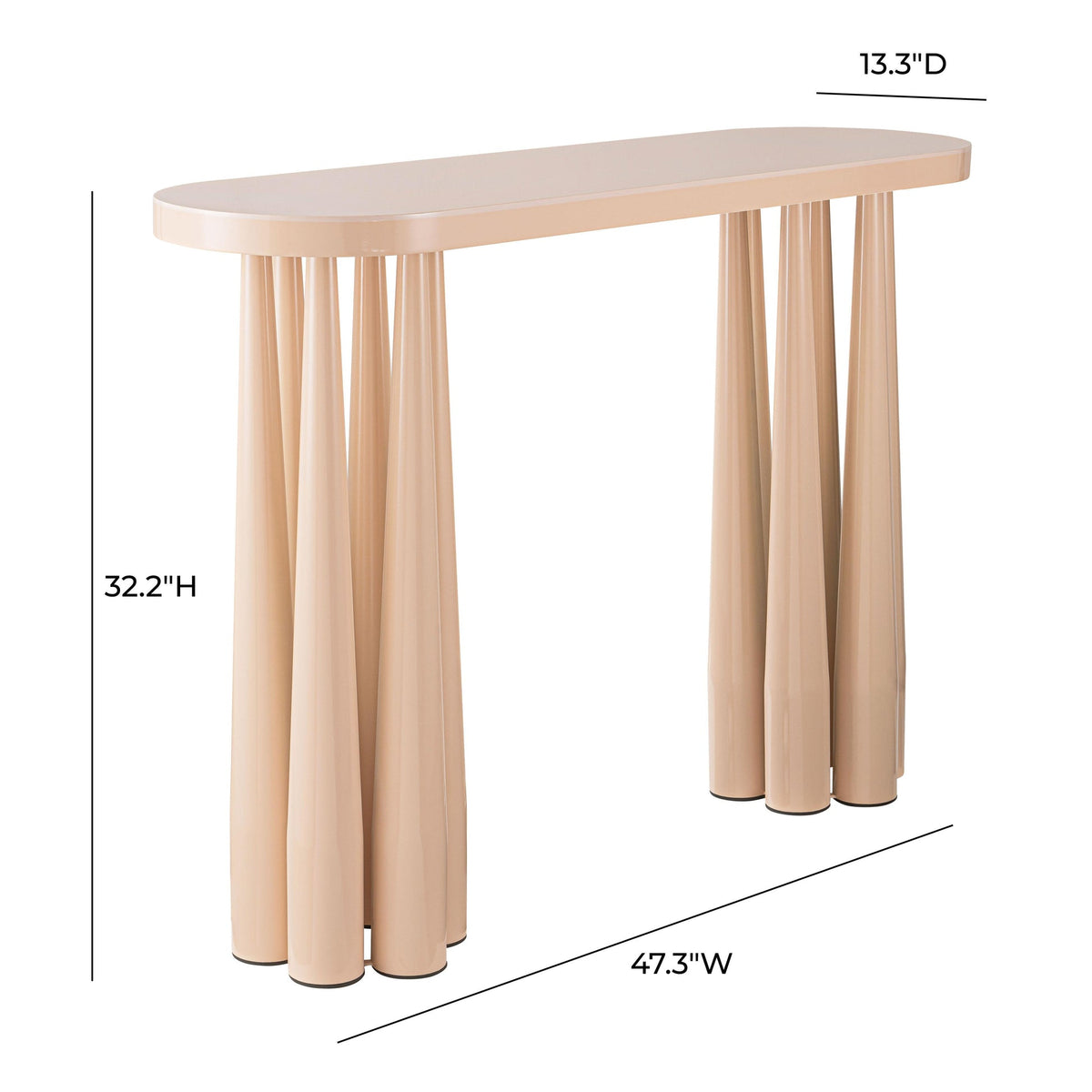 Titan Peach Rose Glossy Console Table | BeBoldFurniture