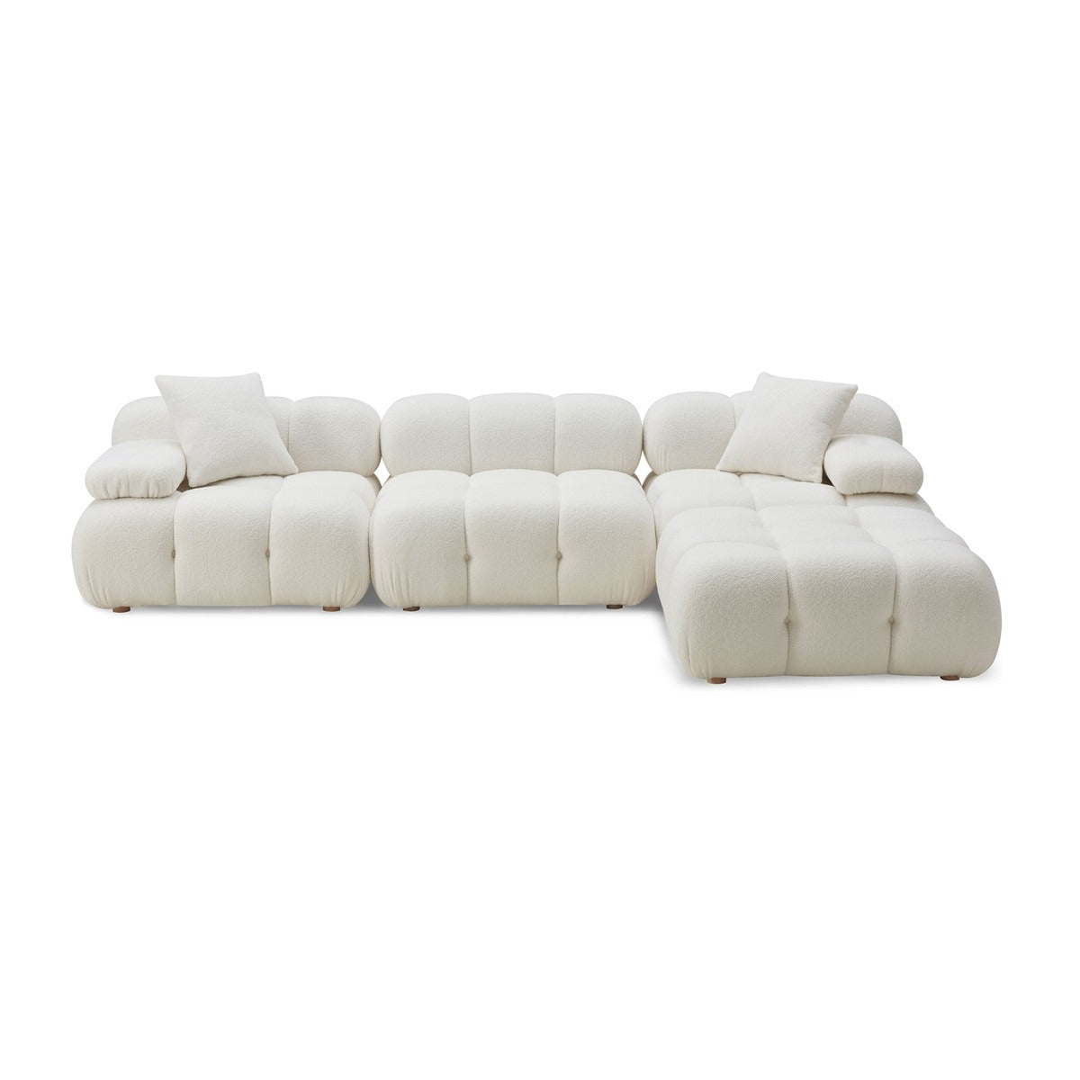 Calliope Cream Vegan Shearling 4-piece Modular Sectional | BeBoldFurniture