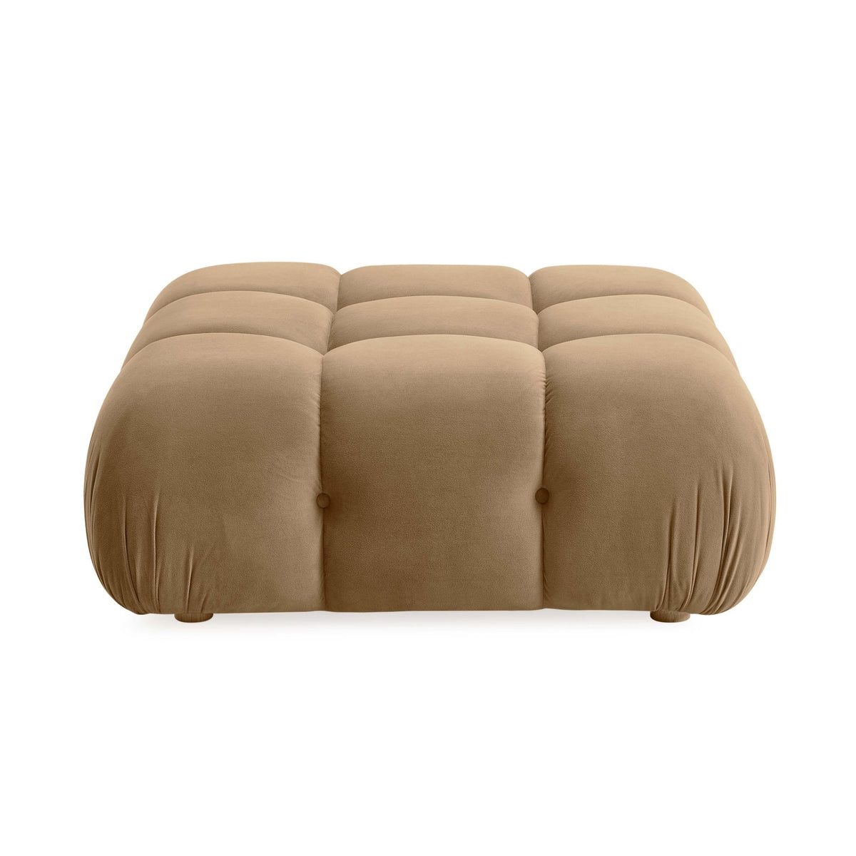 Calliope Cafe Au Lait Performance Velvet Modular Ottoman | BeBoldFurniture