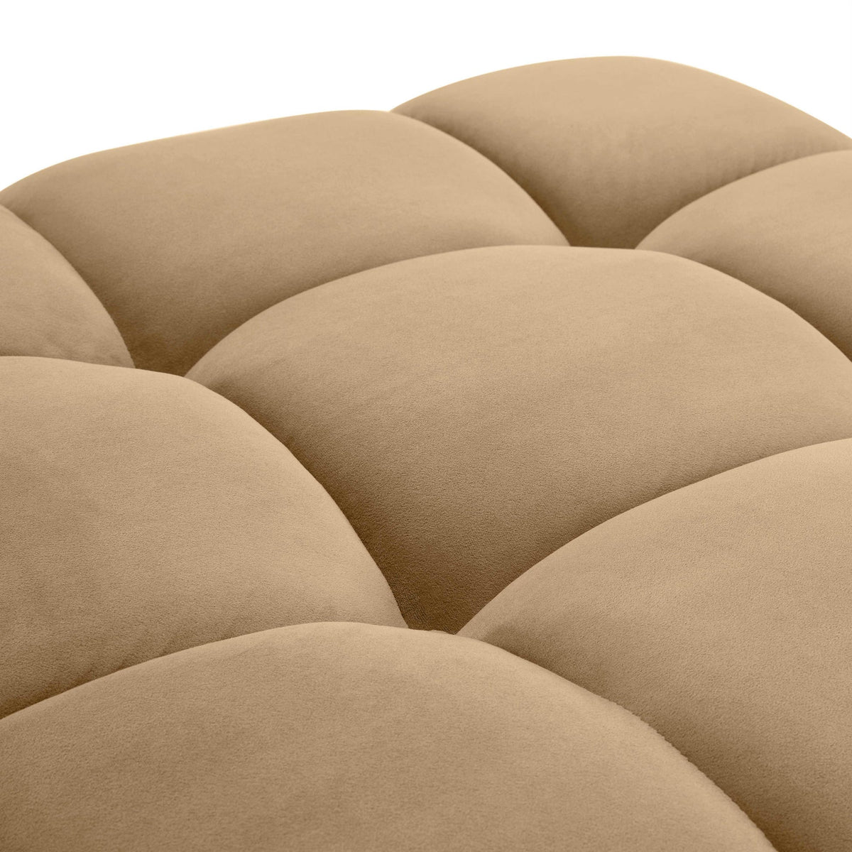 Calliope Cafe Au Lait Performance Velvet Modular Ottoman | BeBoldFurniture