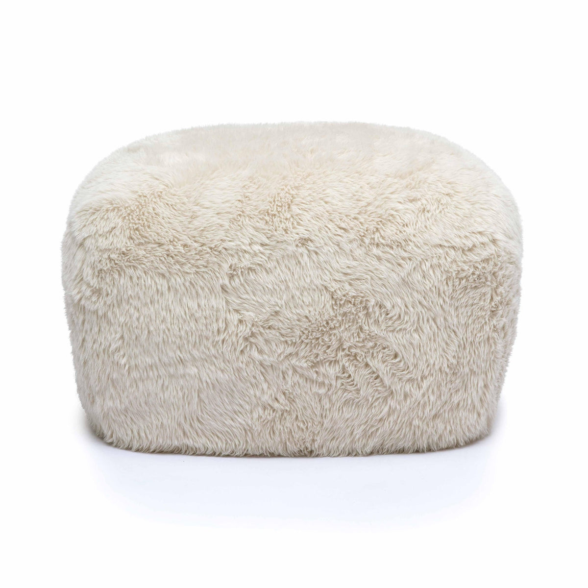 Britt Natural Vegan Shearling Ottoman | BeBoldFurniture