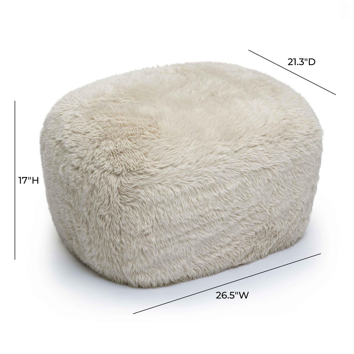 Britt Natural Vegan Shearling Ottoman | BeBoldFurniture