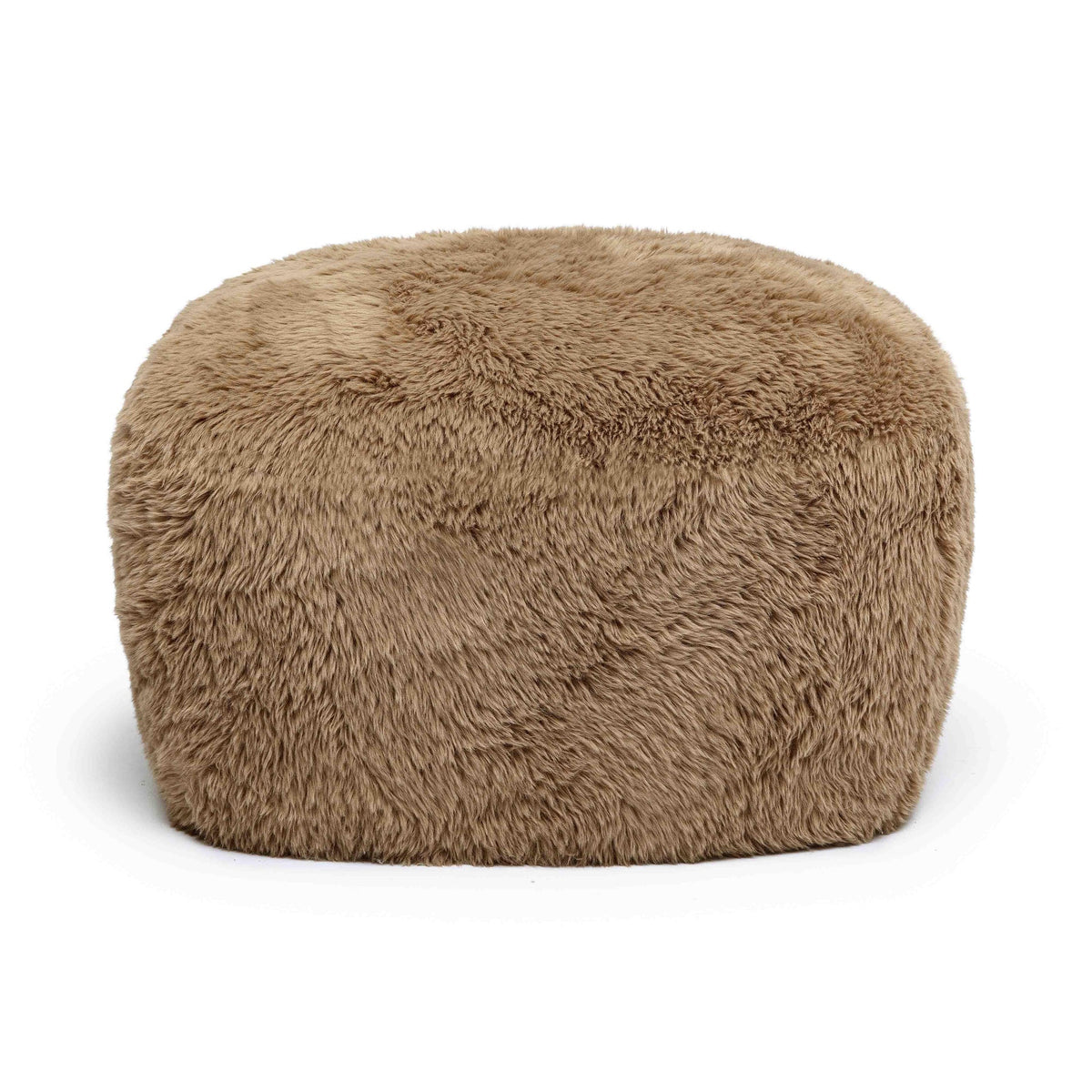 Britt Dark Taupe Vegan Shearling Ottoman | BeBoldFurniture