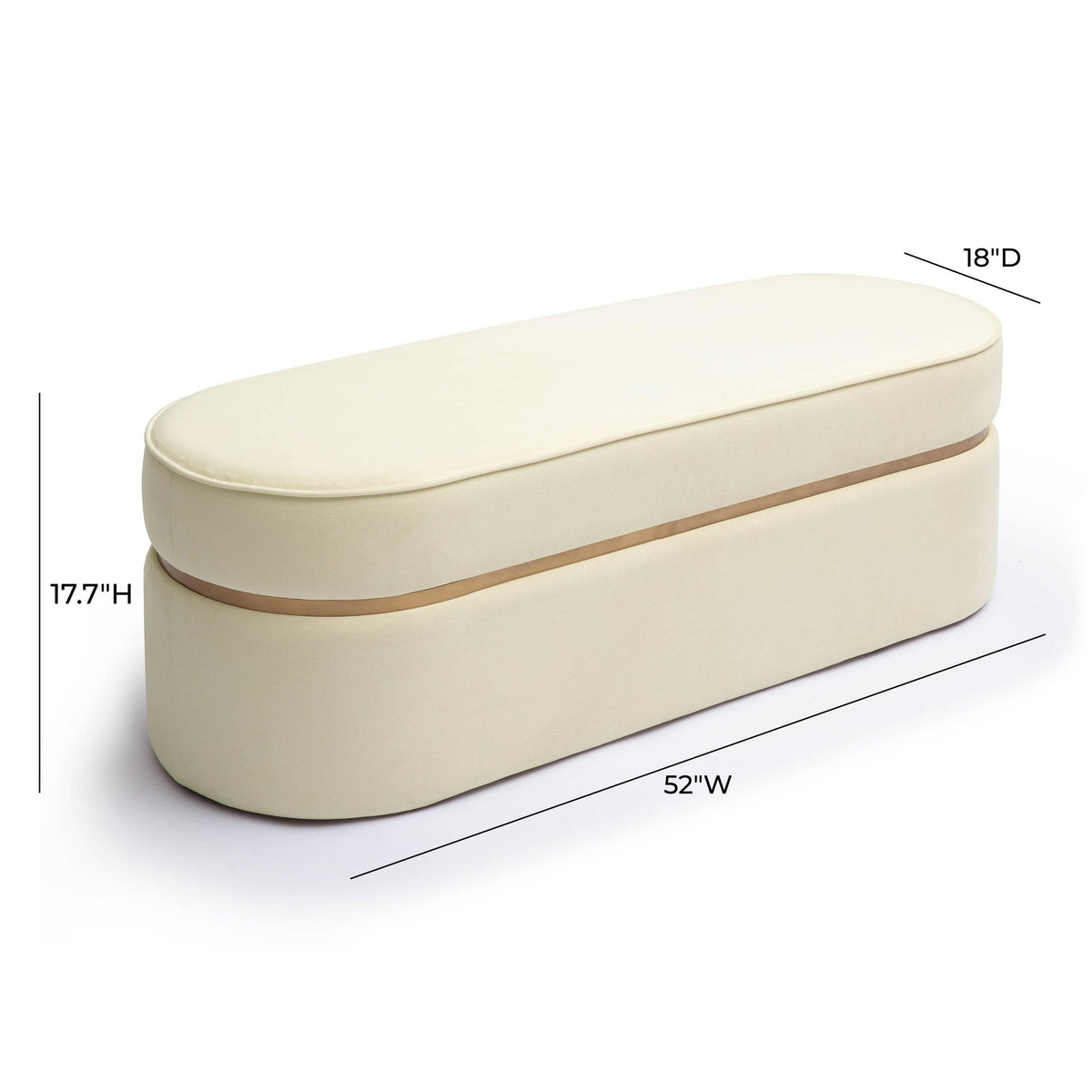 Pomp Cream Velvet Bench | BeBoldFurniture