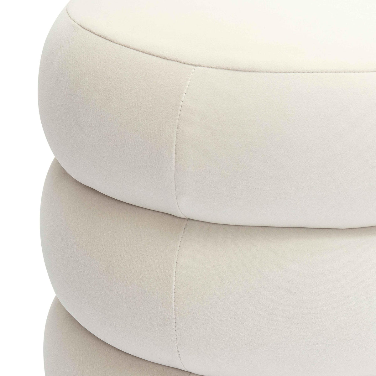 Stefanie Cream Velvet Ottoman | BeBoldFurniture