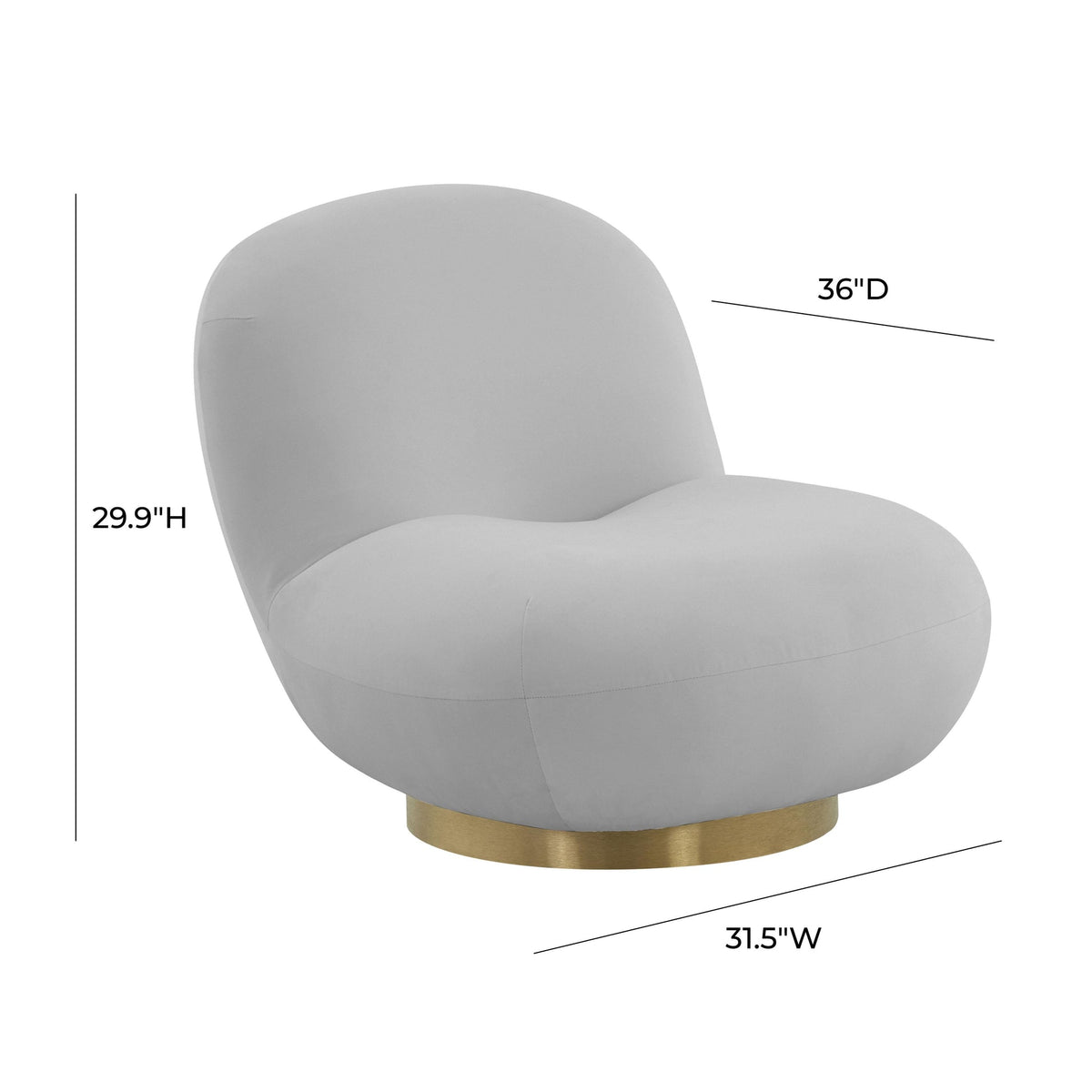 Emily Grey Velvet Swivel Chair | BeBoldFurniture