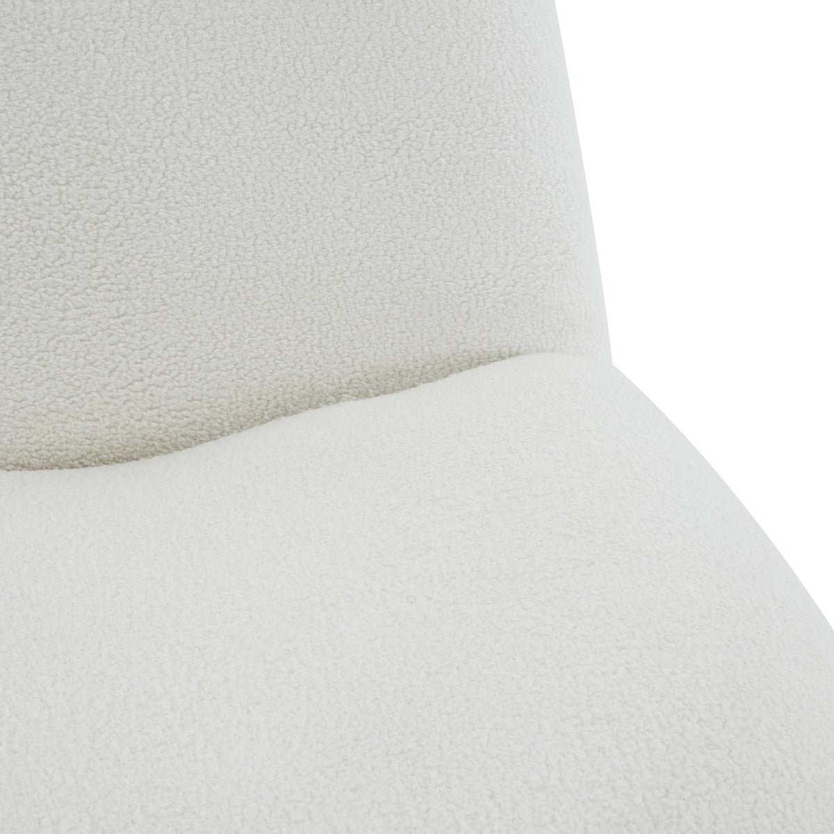 Emily White Boucle Swivel Chair | BeBoldFurniture