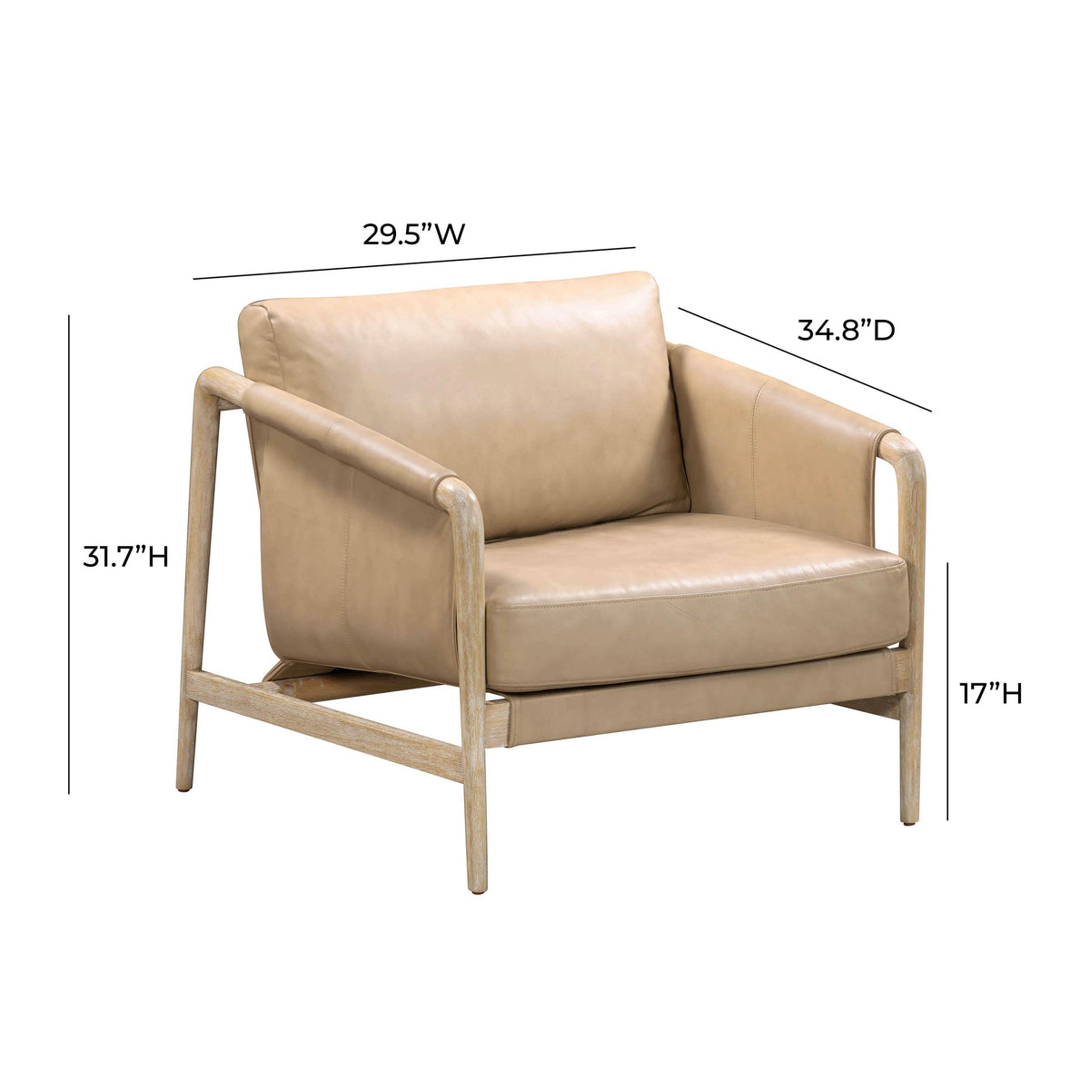 Chakka Tan Genuine Leather Accent Chair | BeBoldFurniture