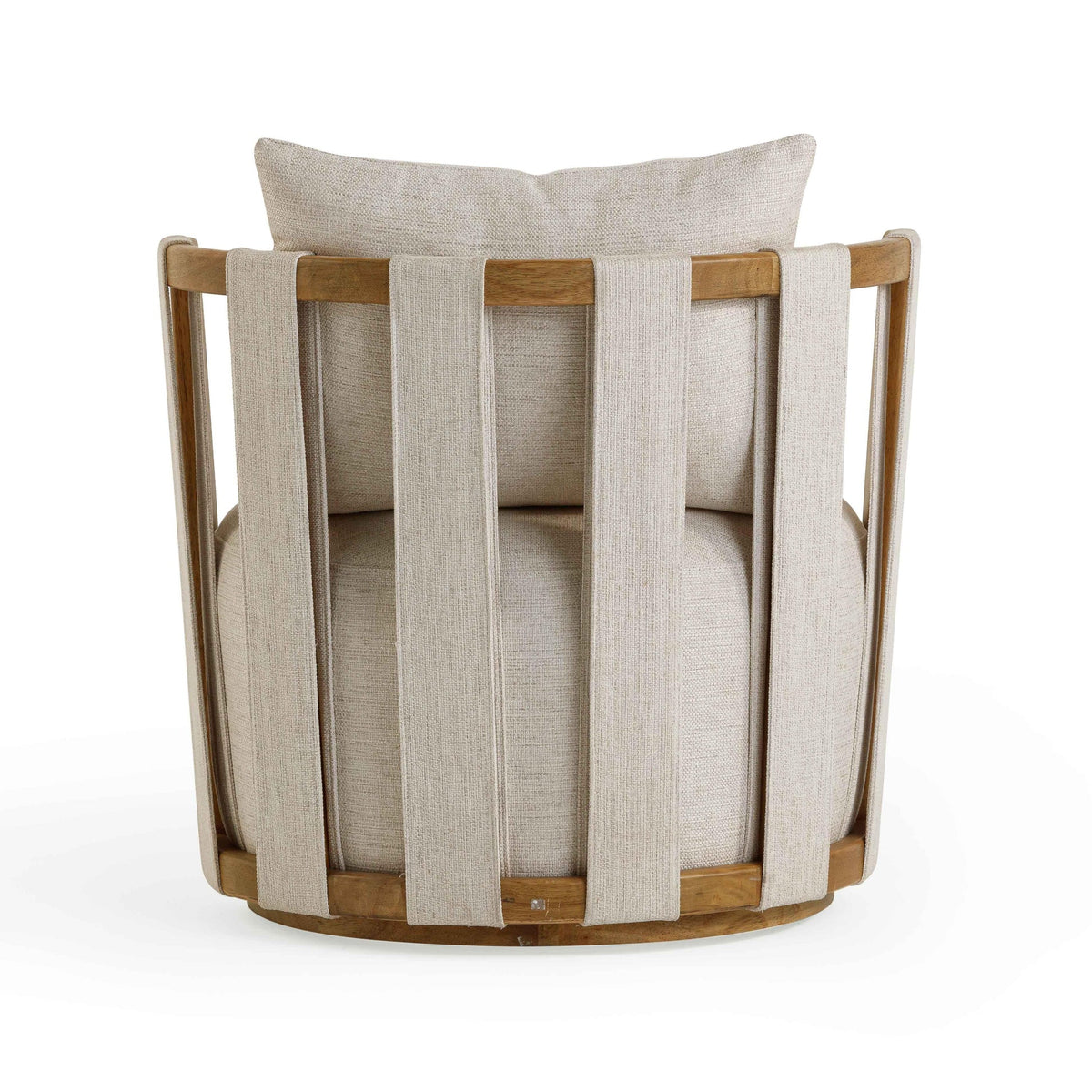 Paolo Cream Textured Weave Swivel Chair | BeBoldFurniture