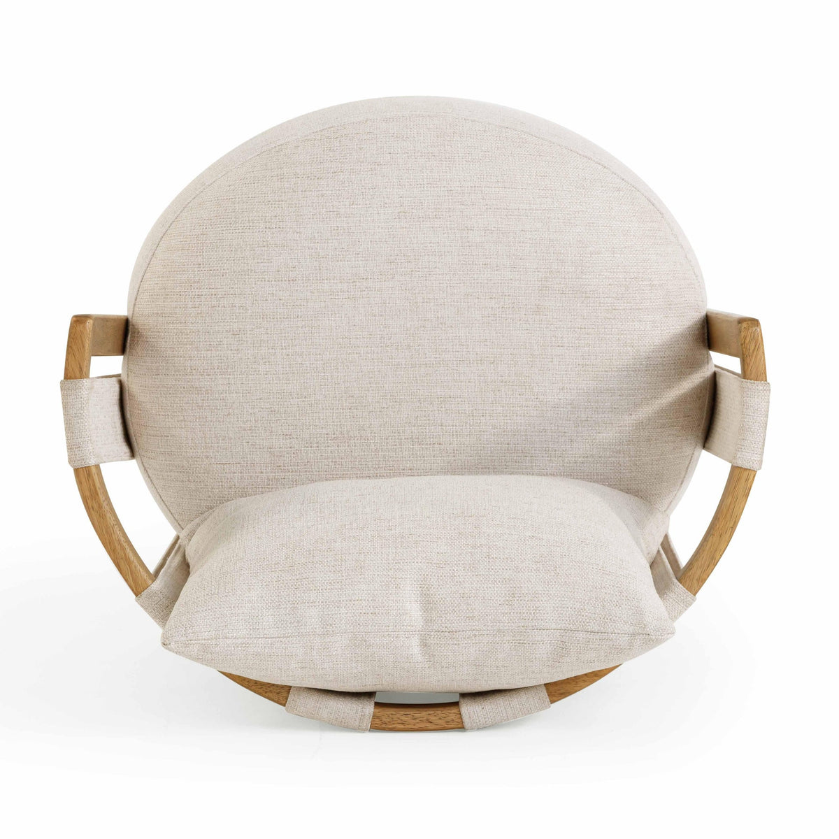 Paolo Cream Textured Weave Swivel Chair | BeBoldFurniture