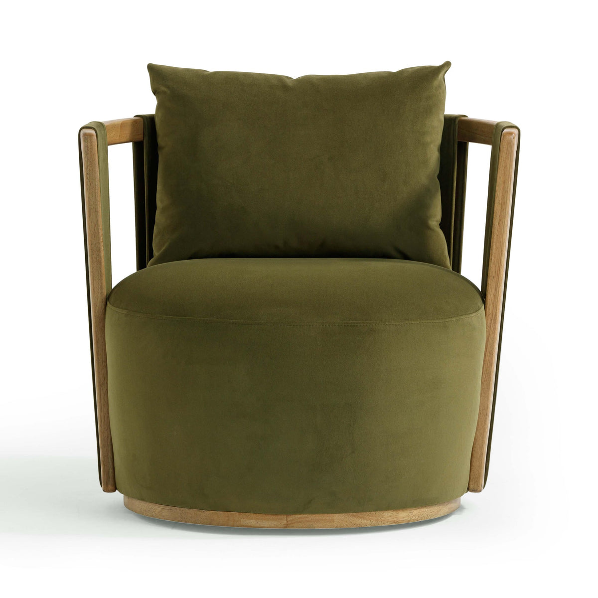 Paolo Green Upcycled Distressed Velvet Swivel Chair | BeBoldFurniture