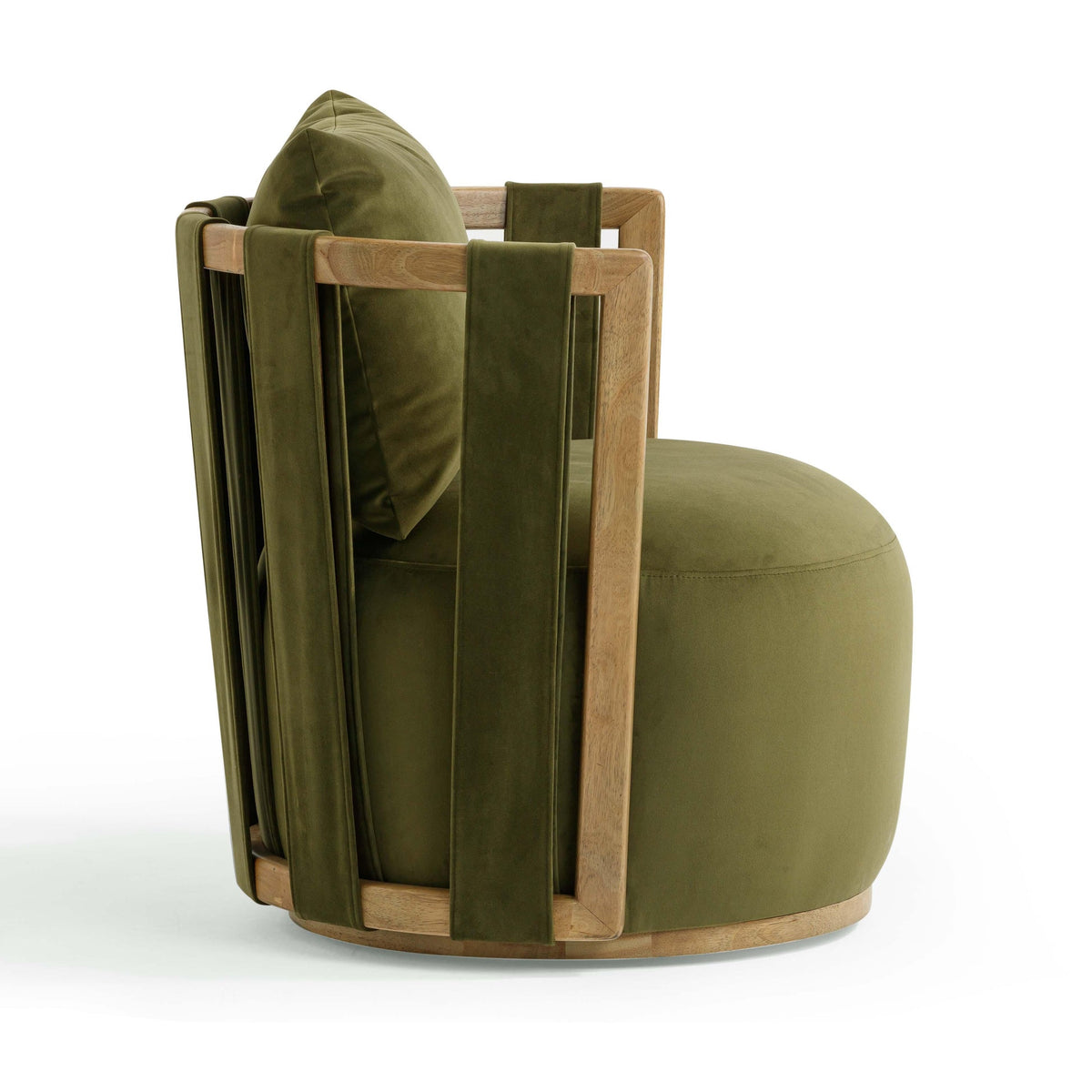 Paolo Green Upcycled Distressed Velvet Swivel Chair | BeBoldFurniture