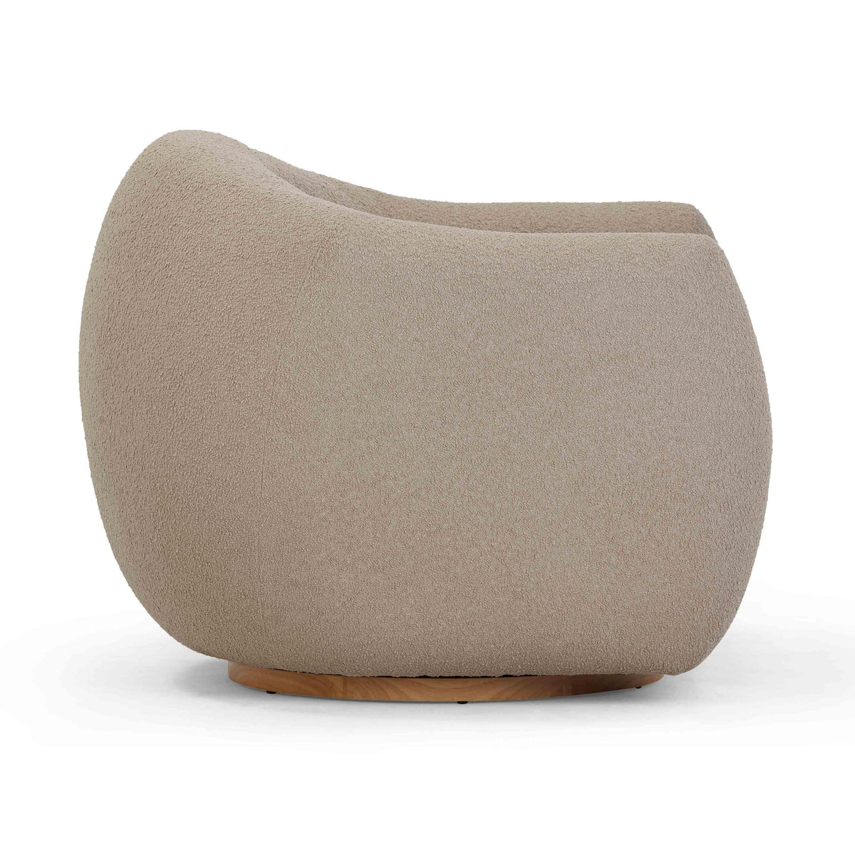 Judy Light Brown Boucle Swivel Chair | BeBoldFurniture