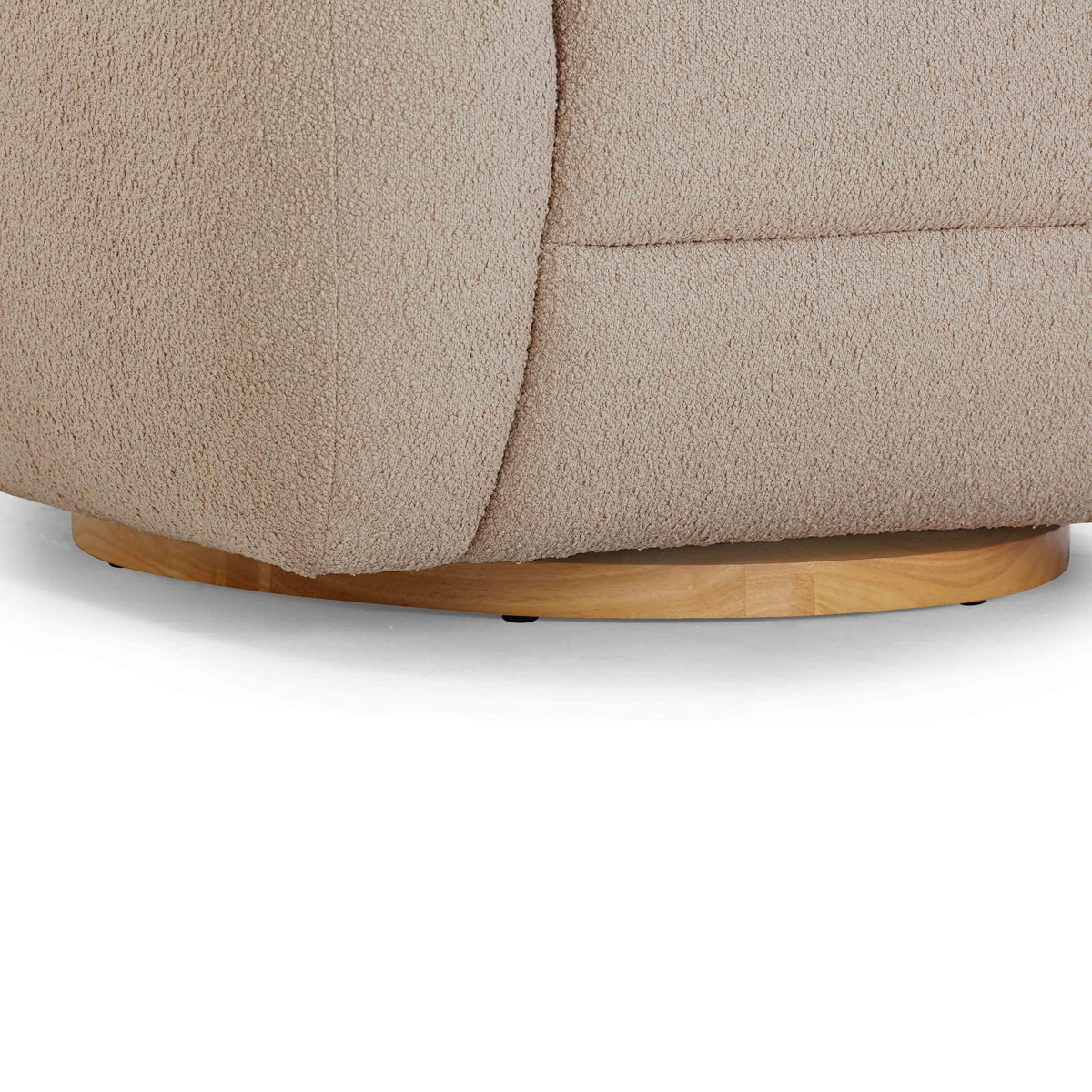 Judy Light Brown Boucle Swivel Chair | BeBoldFurniture