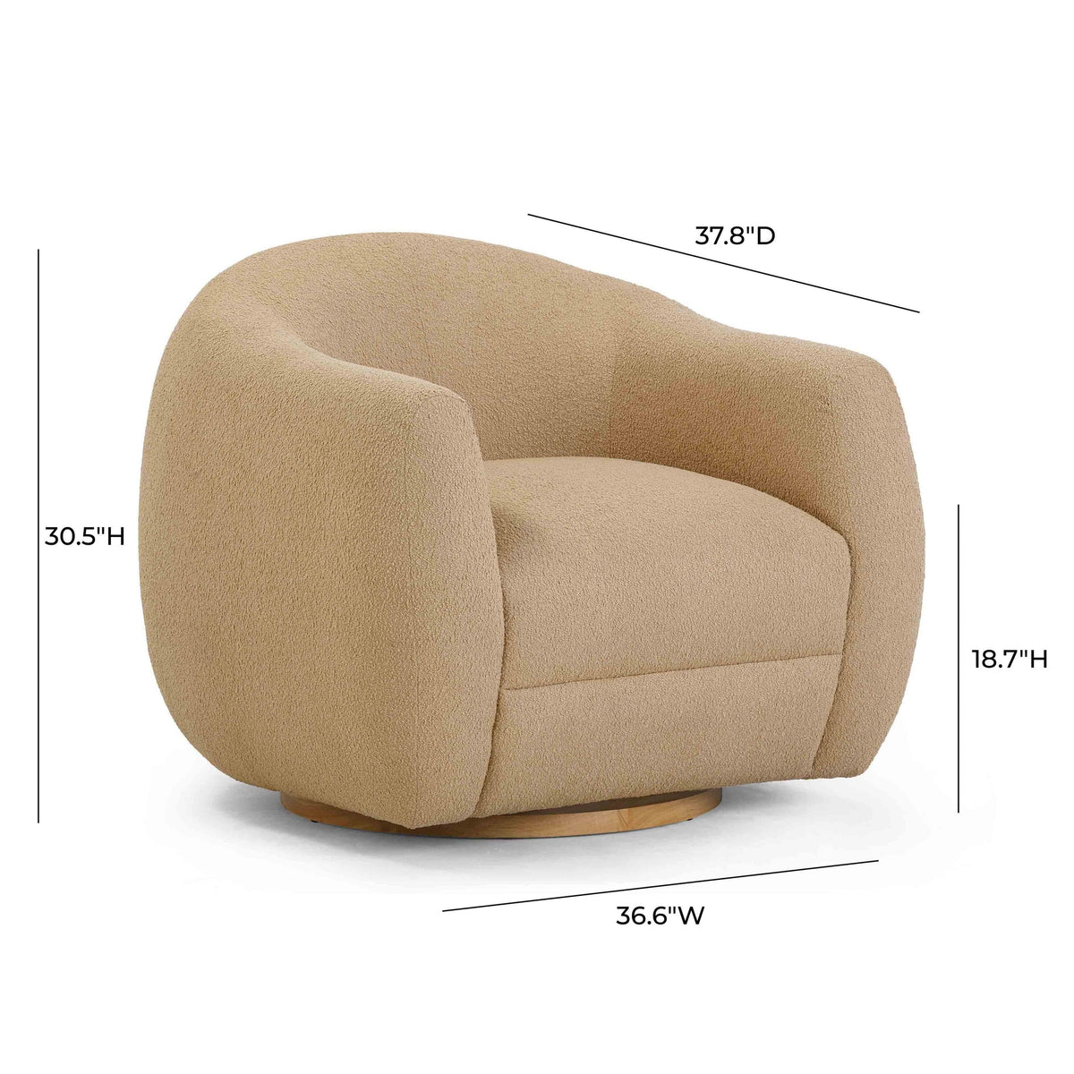 Judy Honey Boucle Swivel Chair | BeBoldFurniture