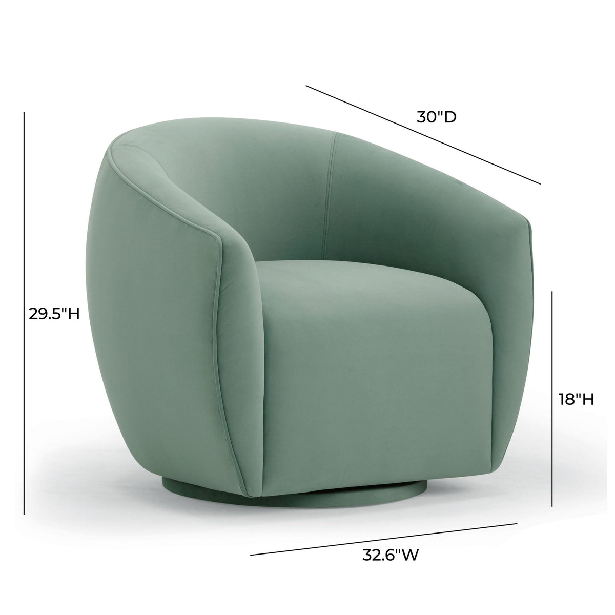 Jordan Sea Blue Velvet Swivel Chair | BeBoldFurniture