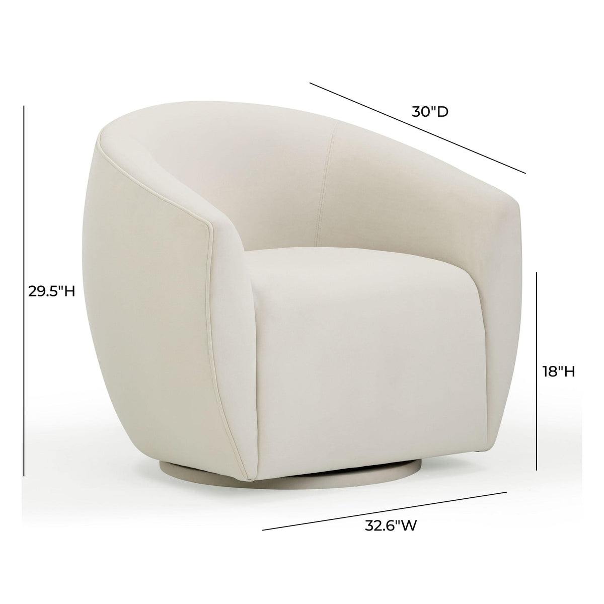 Jordan Cream Velvet Swivel Chair | BeBoldFurniture