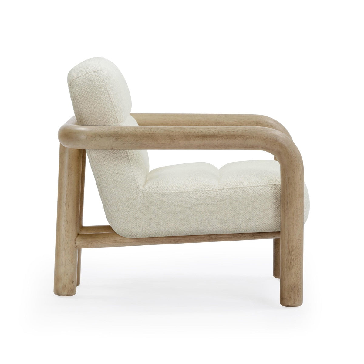 Bekah Cream Texture Weave Accent Chair | BeBoldFurniture