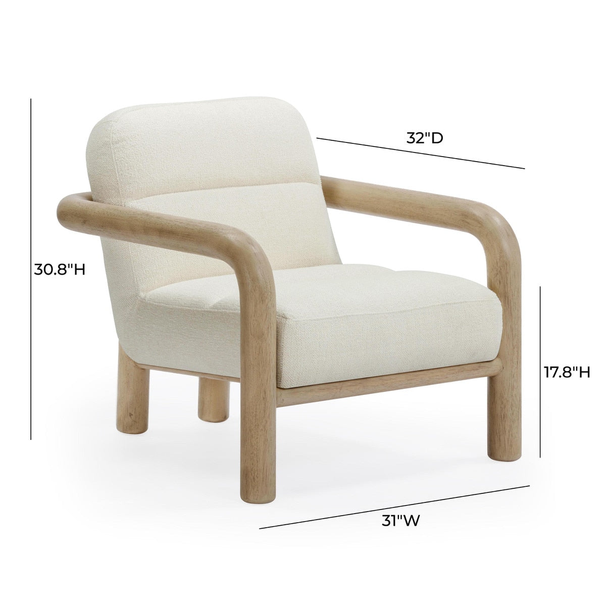 Bekah Cream Texture Weave Accent Chair | BeBoldFurniture