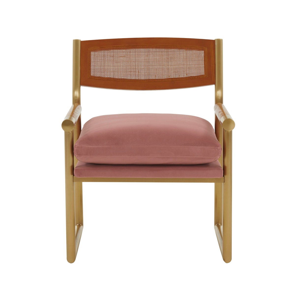 Harlow Rattan Mauve Velvet Chair | BeBoldFurniture