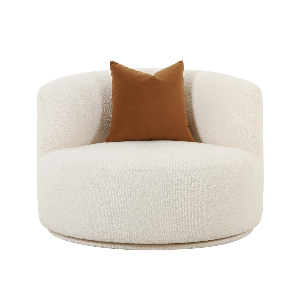 Fickle Cream Boucle Swivel Chair | BeBoldFurniture