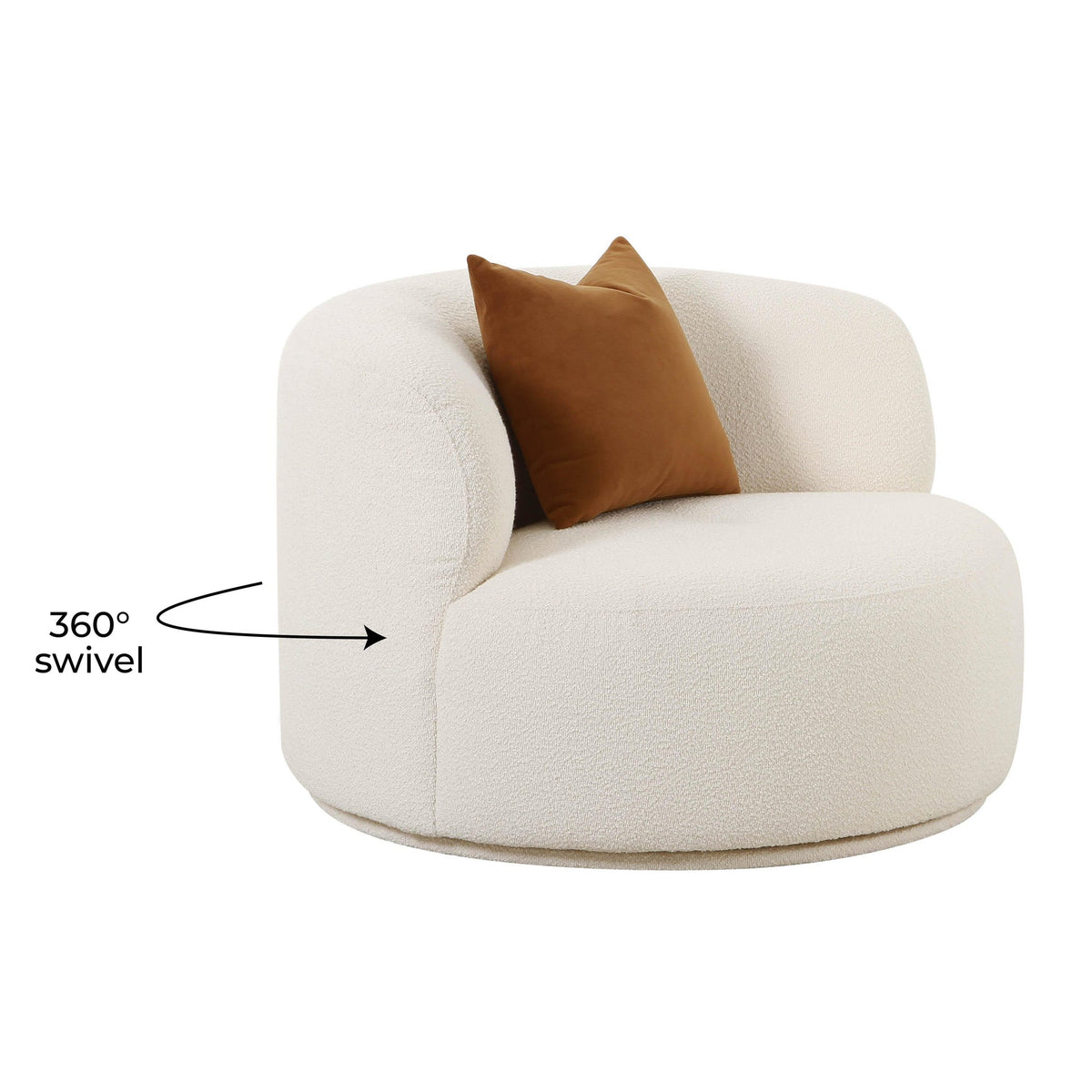 Fickle Cream Boucle Swivel Chair | BeBoldFurniture