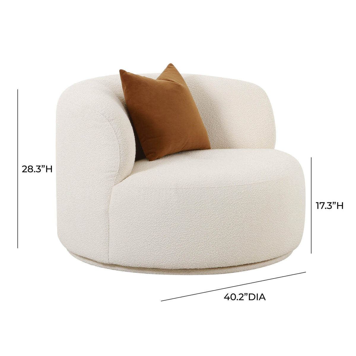 Fickle Cream Boucle Swivel Chair | BeBoldFurniture