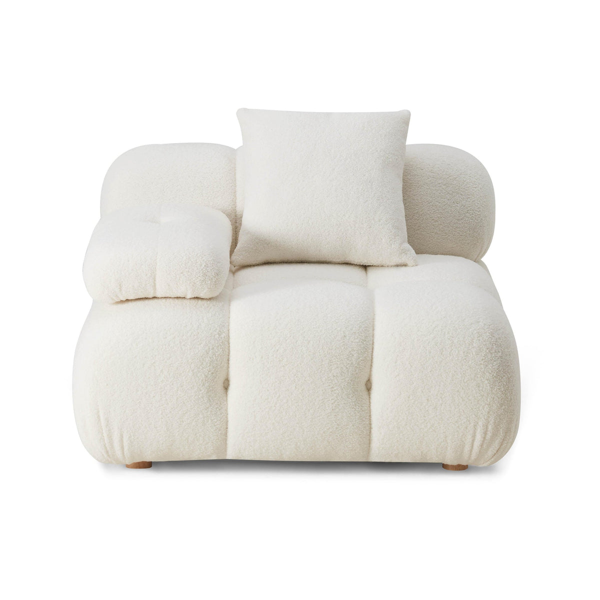 Calliope Cream Vegan Shearling Modular Corner Chair | BeBoldFurniture