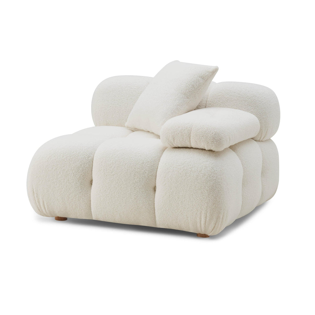 Calliope Cream Vegan Shearling Modular Corner Chair | BeBoldFurniture