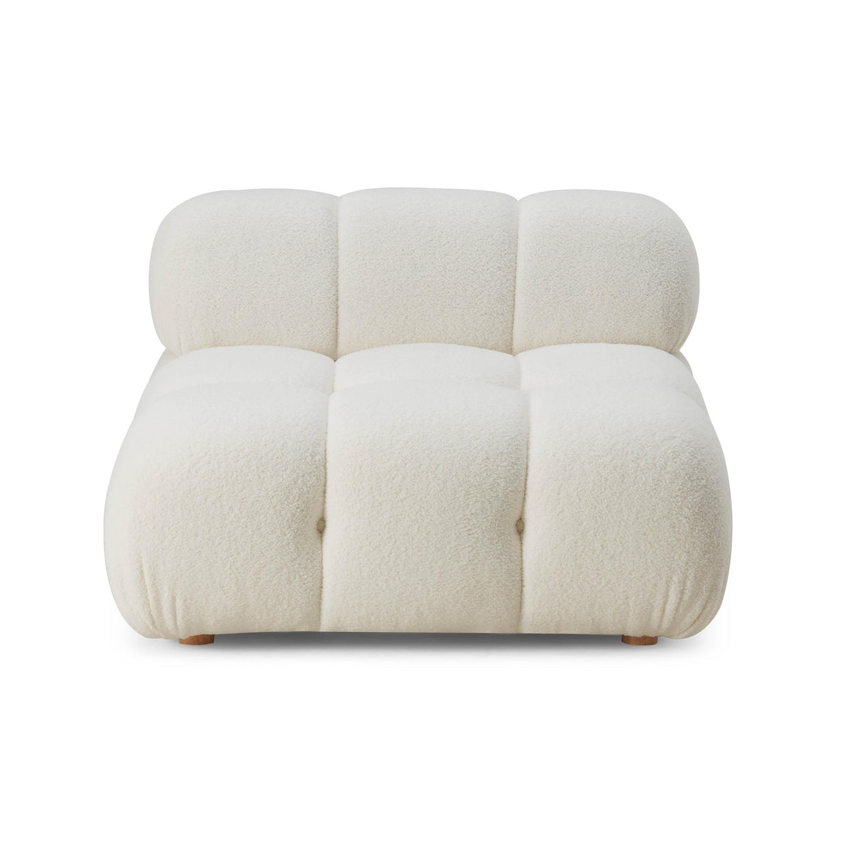 Calliope Cream Vegan Shearling Modular Armless Chair | BeBoldFurniture