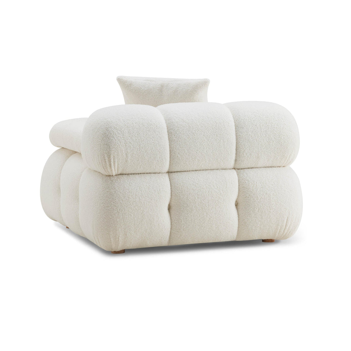 Calliope Cream Vegan Shearling Modular Armless Chair | BeBoldFurniture