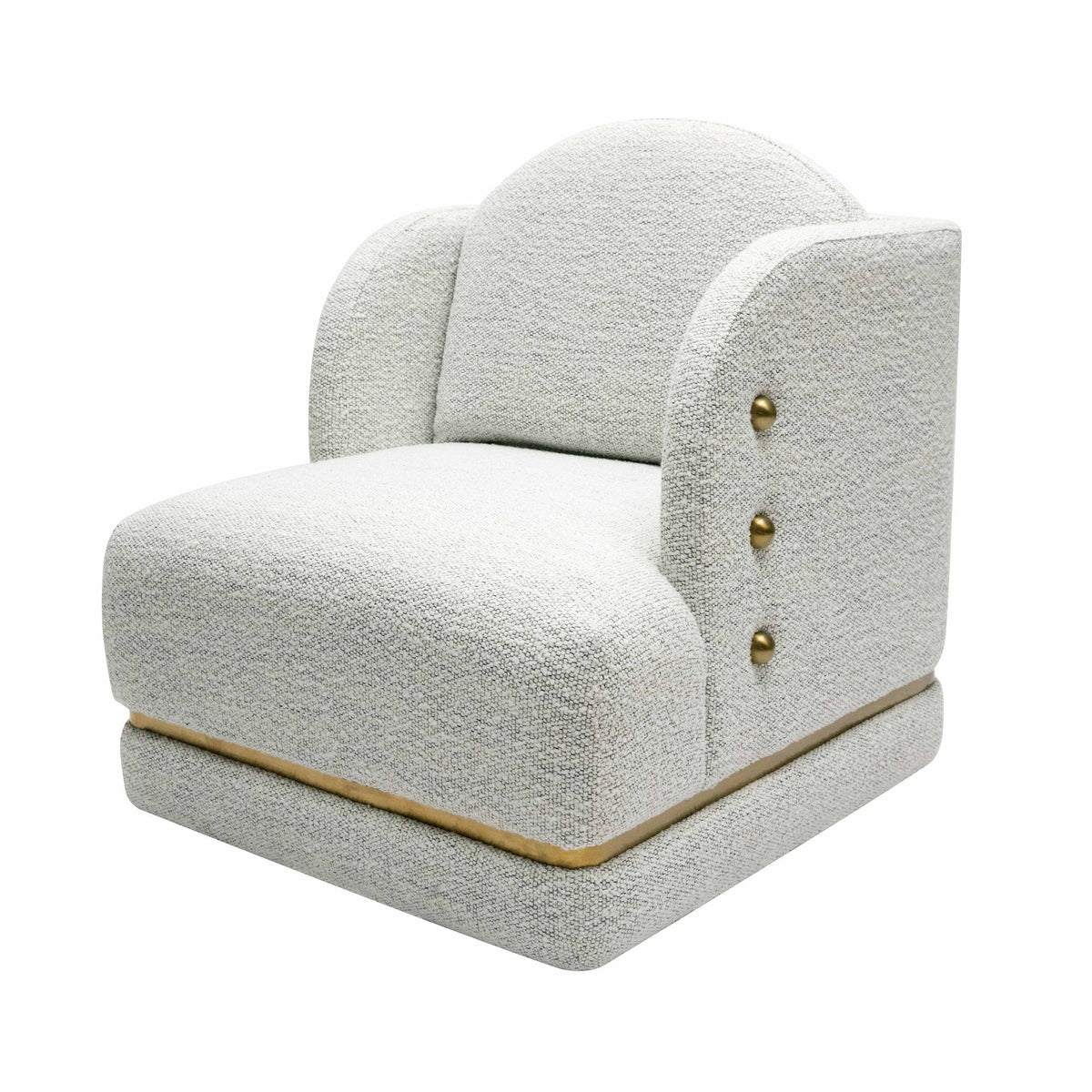 Earl Nubby Cotton White Chenille Accent Chair | BeBoldFurniture