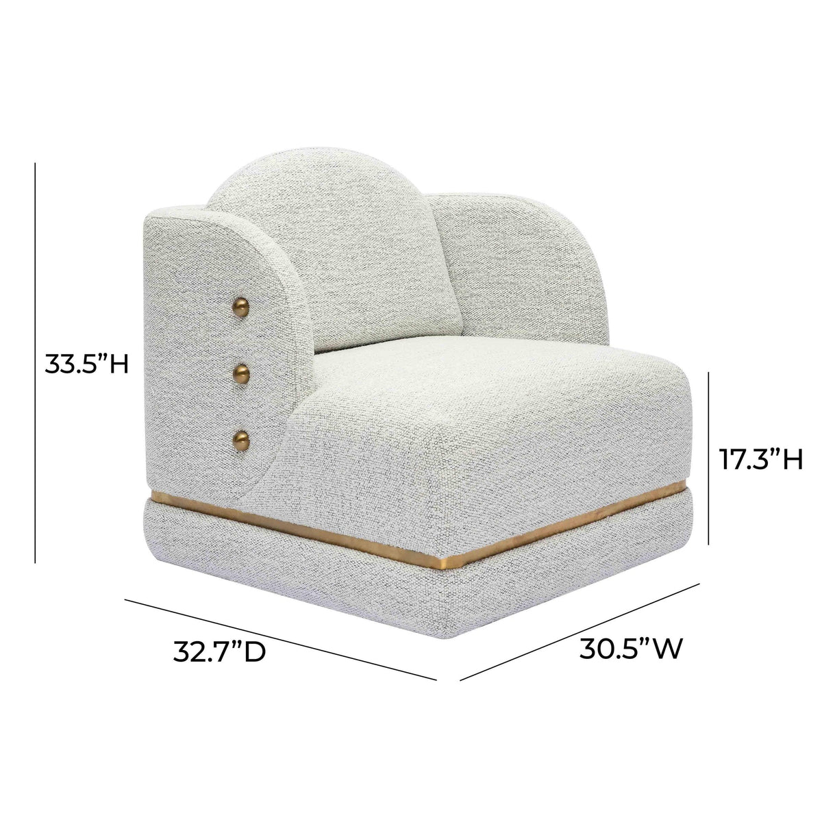 Earl Nubby Cotton White Chenille Accent Chair | BeBoldFurniture