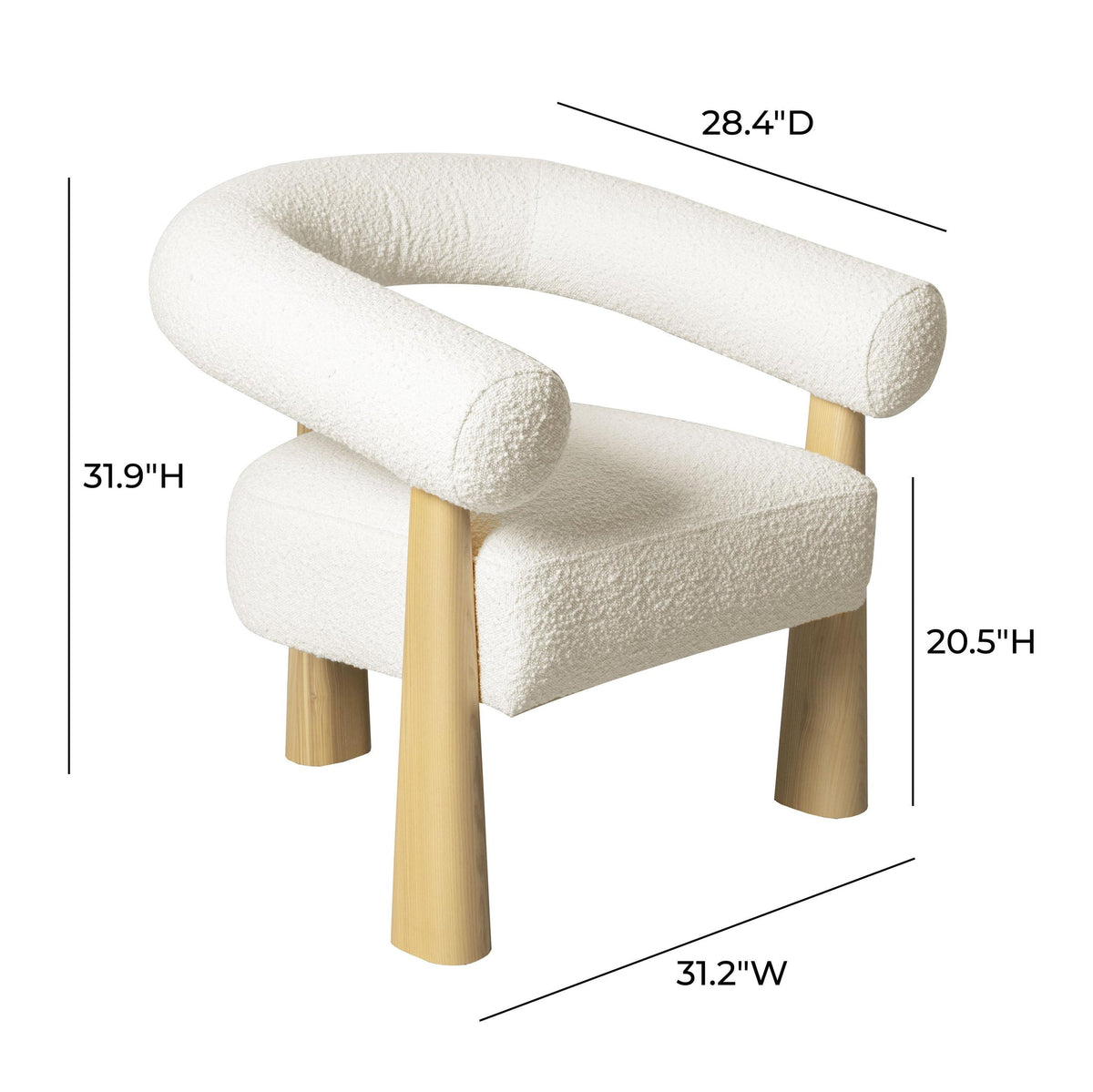 Spara Cream Performance Boucle Accent Chair | BeBoldFurniture