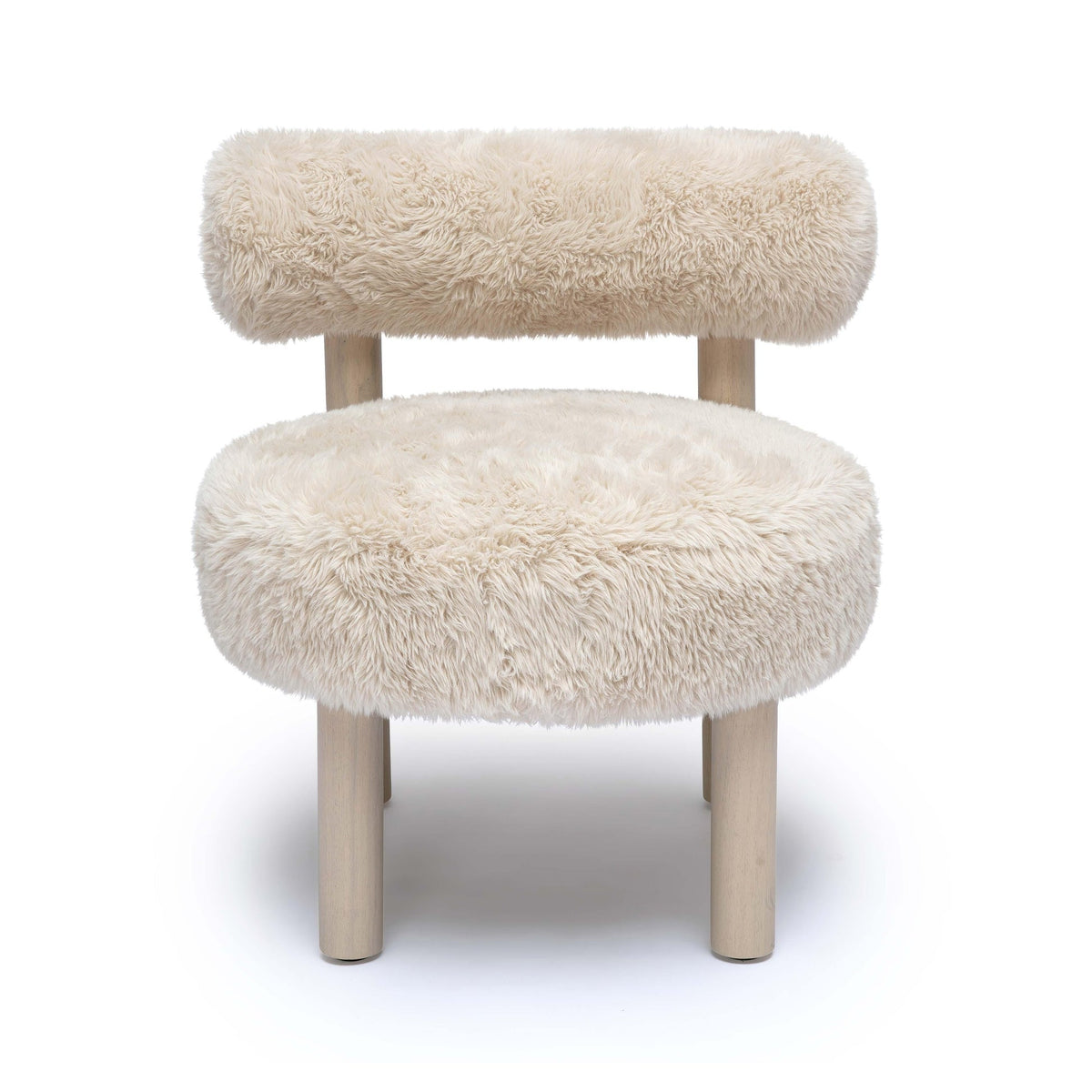 Carmel Natural Vegan Shearling Accent Chair | BeBoldFurniture