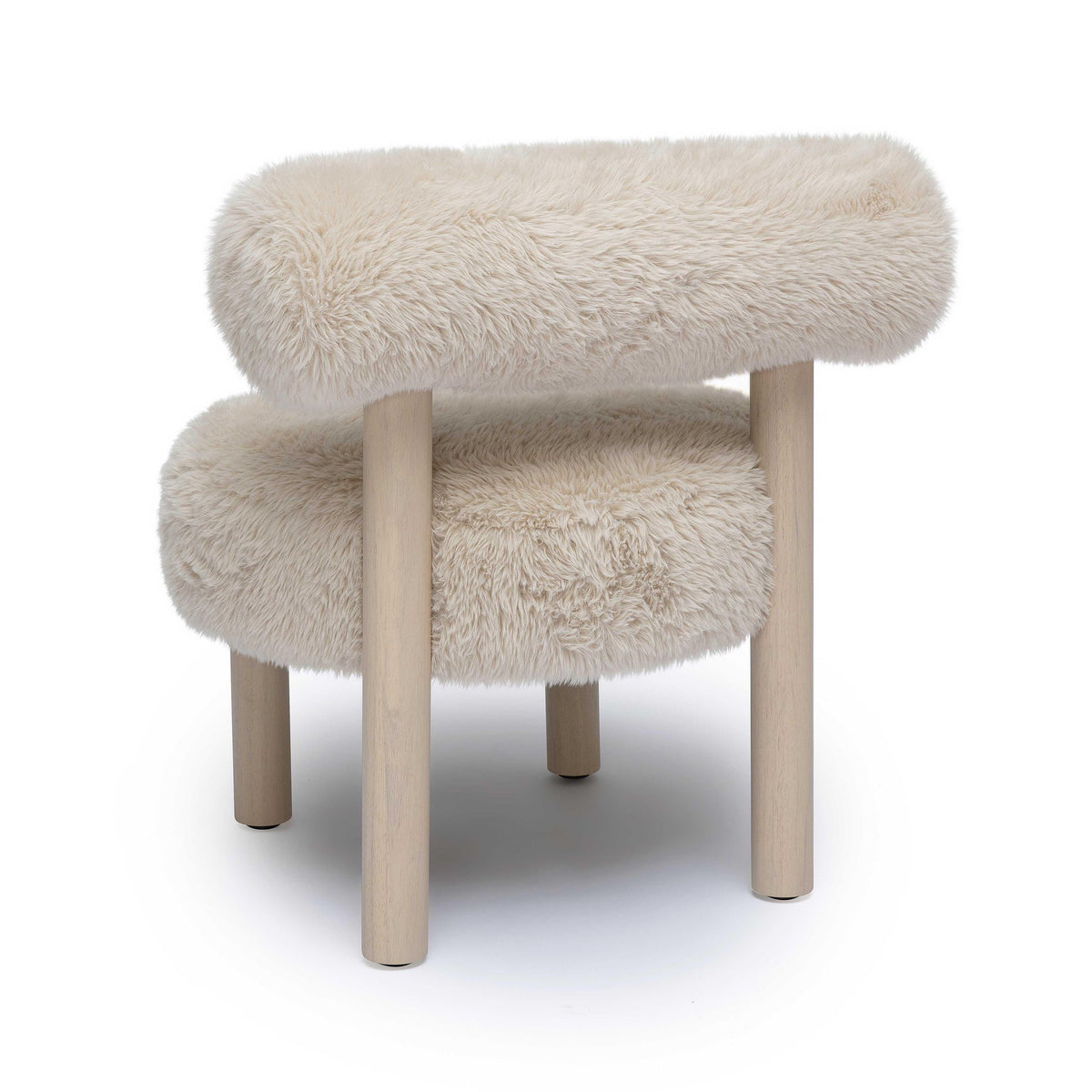 Carmel Natural Vegan Shearling Accent Chair | BeBoldFurniture