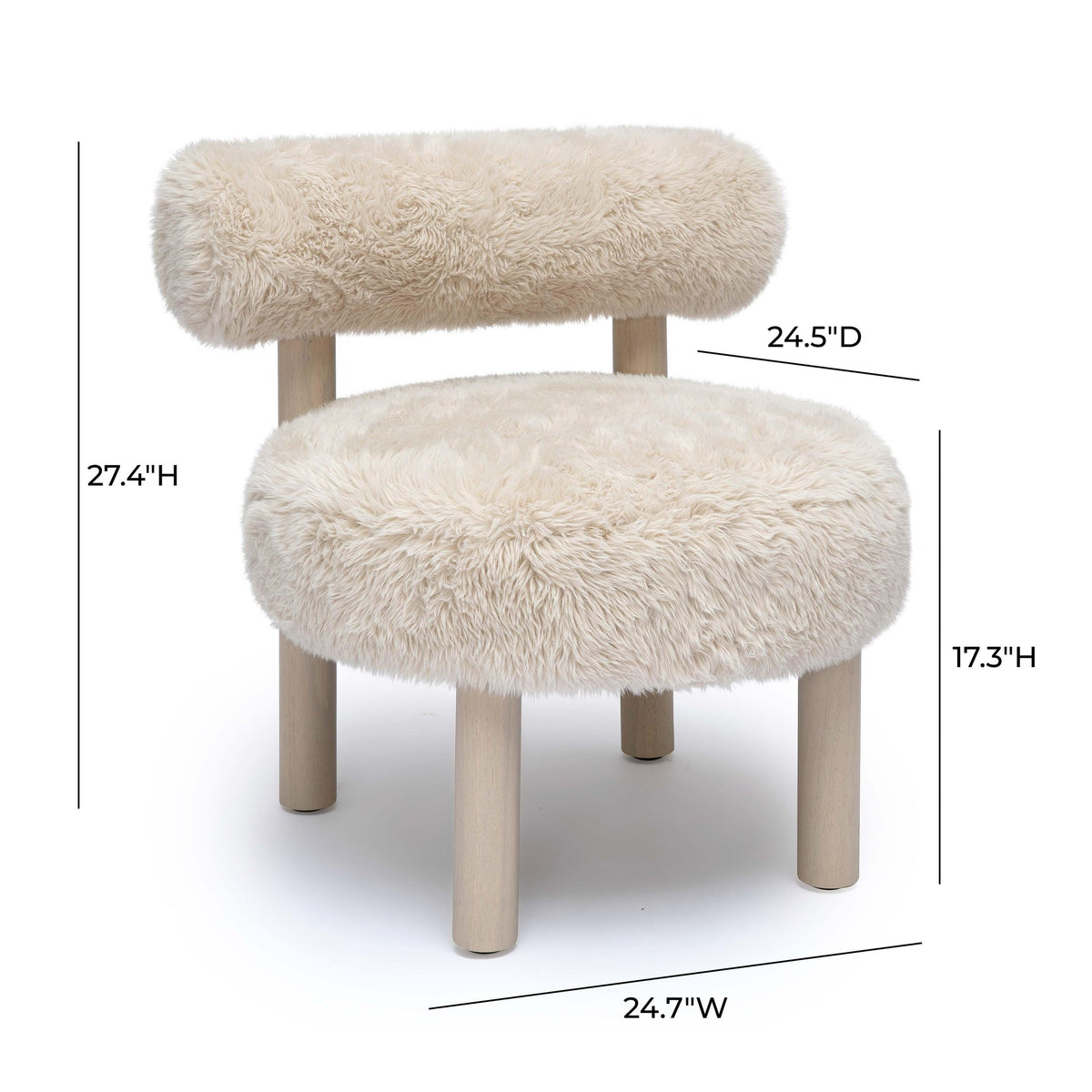 Carmel Natural Vegan Shearling Accent Chair | BeBoldFurniture